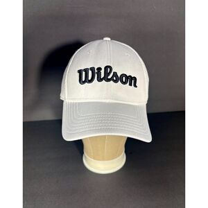Wilson Staff Golf Hat White Mesh SnapX Adjustable Cap One Size Logo Embroidered